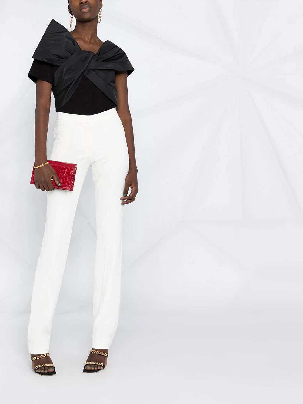 Cheap ๐ Alexander McQueen Leaf crepe long cigarette trousers ๐ 2 Alexander McQueen leaf-crepe long cigarette trousers