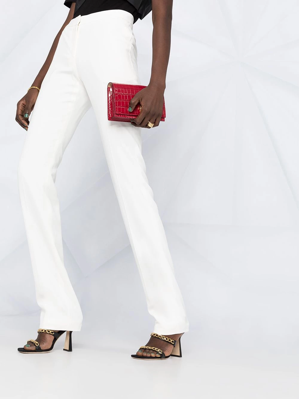 Cheap ๐ Alexander McQueen Leaf crepe long cigarette trousers ๐ 3 Alexander McQueen leaf-crepe long cigarette trousers