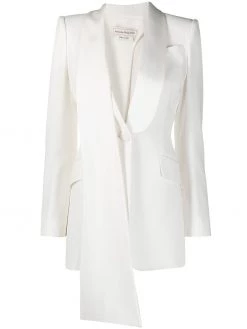 Alexander McQueen asymmetric draped detail blazer