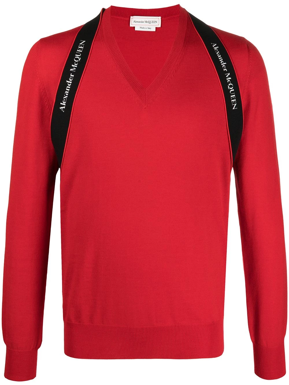 Deals ๐ฏ Alexander McQueen Logo strap V neck jumper ๐ฅฐ 1 Alexander McQueen logo strap V-neck jumper