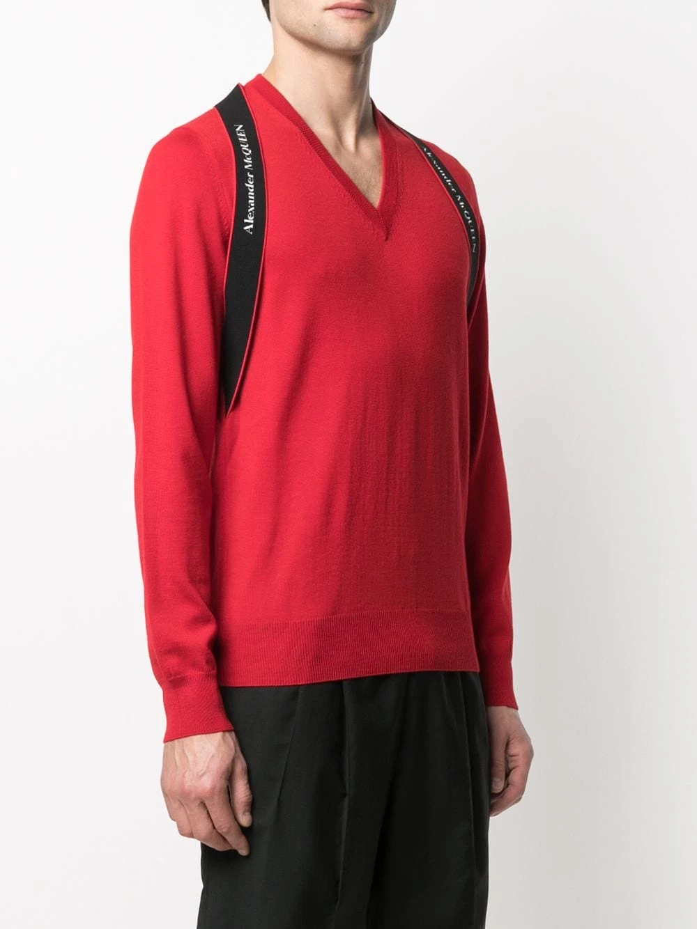 Deals ๐ฏ Alexander McQueen Logo strap V neck jumper ๐ฅฐ 3 Alexander McQueen logo strap V-neck jumper