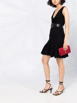 Alexander McQueen asymmetric neck knitted dress