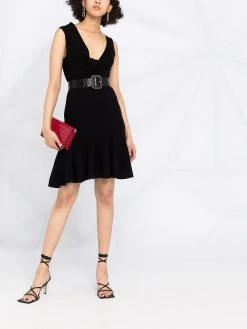 Alexander McQueen asymmetric neck knitted dress