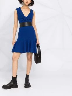 Alexander McQueen knotted asymmetric neckline dress