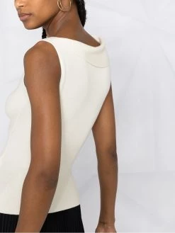 Alexander McQueen twist-front knitted top