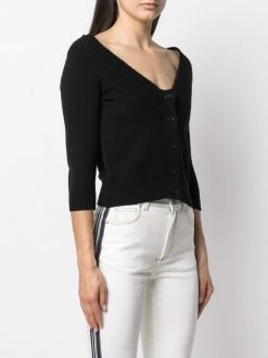 Alexander McQueen cold-shoulder cashmere knitted cardigan