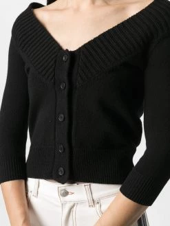 Alexander McQueen cold-shoulder cashmere knitted cardigan