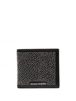 Alexander McQueen stud-embellished logo-print wallet