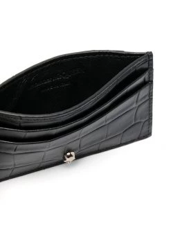 Best Sale ๐ Alexander McQueen Skull motif crocodile embossed cardholder ๐ 5 Alexander McQueen skull-motif crocodile-embossed cardholder
