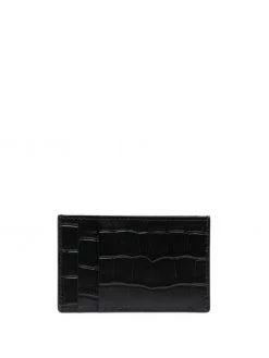 Alexander McQueen skull-motif crocodile-embossed cardholder