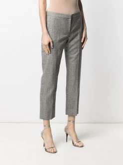 Alexander McQueen check print cropped trousers