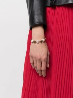 Alexander McQueen pearl-embellished skull bracelet
