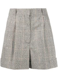 Alexander McQueen checked high-waisted shorts