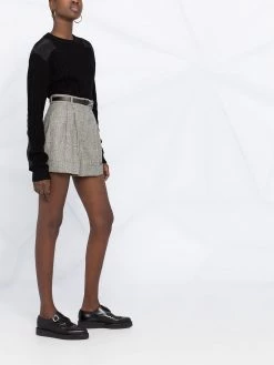 Alexander McQueen checked high-waisted shorts