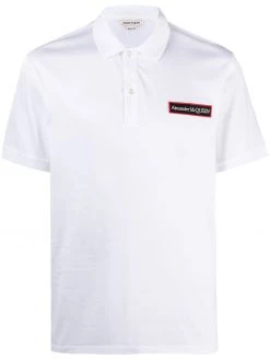 Alexander McQueen logo patch cotton polo shirt
