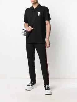 Alexander McQueen skull patch cotton polo shirt