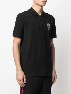 Alexander McQueen skull patch cotton polo shirt