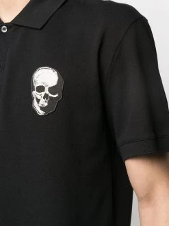 Alexander McQueen skull patch cotton polo shirt