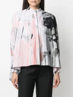 Alexander McQueen rose-print cotton shirt