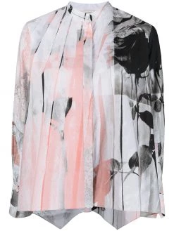 Alexander McQueen rose-print cotton shirt