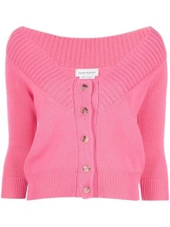 Alexander McQueen cold-shoulder cashmere cardigan