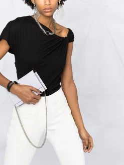 Alexander McQueen twist-detail off-shoulder T-shirt