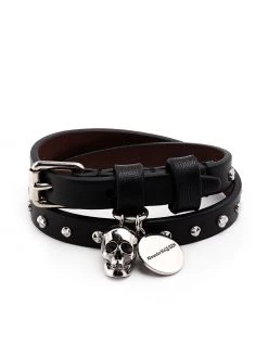 Alexander McQueen skull charm wraparound bracelet