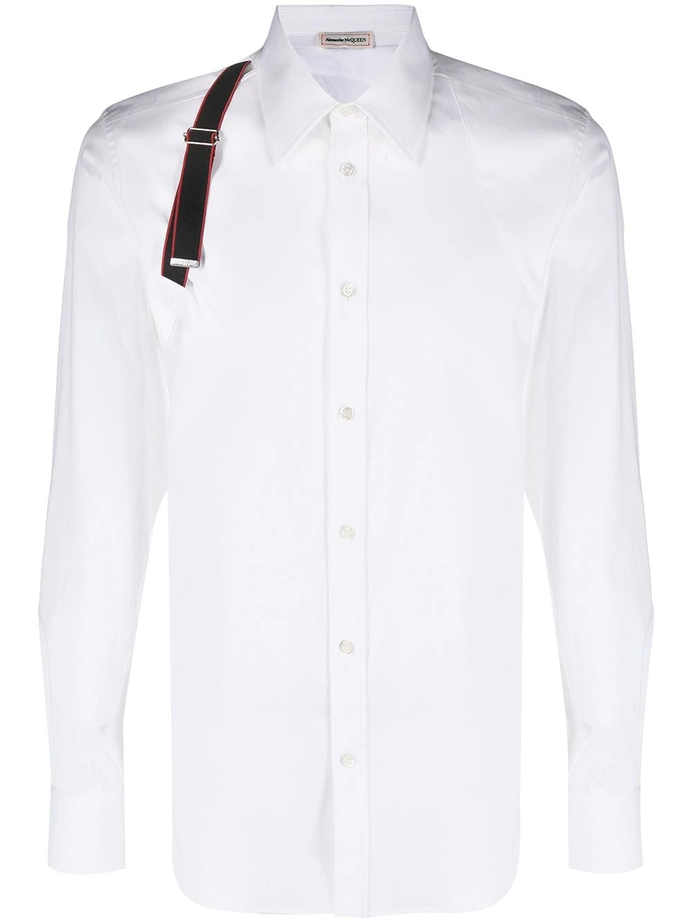 Top 10 🔥 Alexander McQueen Logo strap button up 👚 shirt 😍 1 Alexander McQueen logo-strap button-up shirt