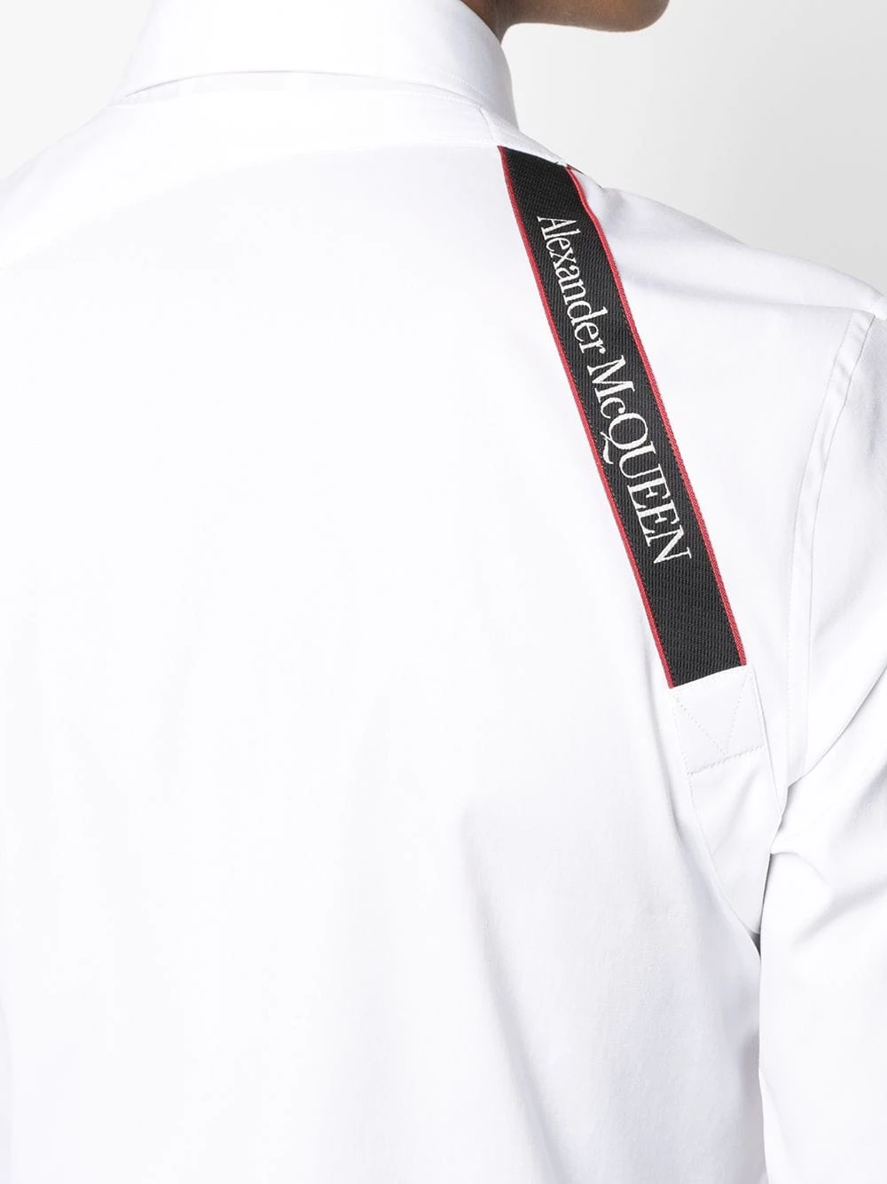 Top 10 🔥 Alexander McQueen Logo strap button up 👚 shirt 😍 5 Alexander McQueen logo-strap button-up shirt