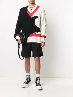 Alexander McQueen patterned intarsia-knit jumper