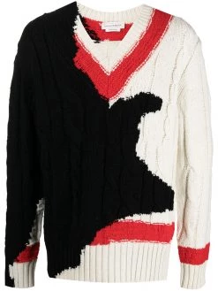 Alexander McQueen patterned intarsia-knit jumper