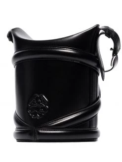 Alexander McQueen black the curve small leather cross body bag