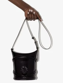 Alexander McQueen black the curve small leather cross body bag