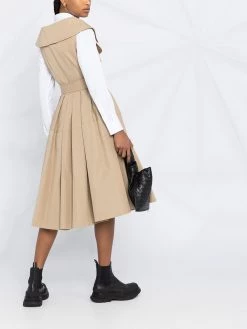 Alexander McQueen sleeveless pleated trench coat