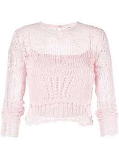 Alexander McQueen crochet long-sleeve top