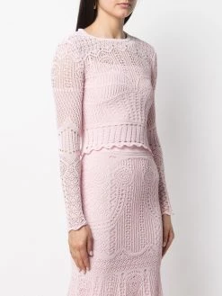 Alexander McQueen crochet long-sleeve top