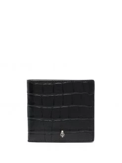 Alexander McQueen croco-effect skull cardholder