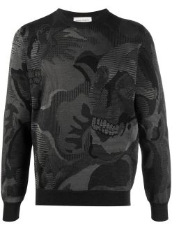 Alexander McQueen abstract-print long-sleeve sweatshirt