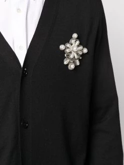Alexander McQueen brooch-detail wool cardigan