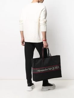 Alexander McQueen East West logo tote bag