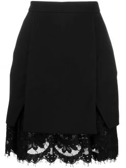 Alexander McQueen lace-trim A-line skirt