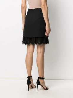 Alexander McQueen lace-trim A-line skirt