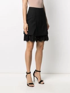 Alexander McQueen lace-trim A-line skirt