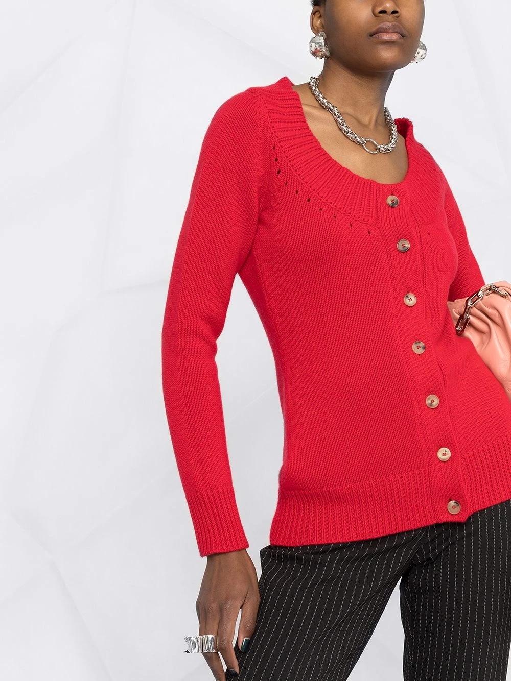 Cheapest 💯 Alexander McQueen Scoop neck buttoned cardigan 🛒 5 Alexander McQueen scoop-neck buttoned cardigan