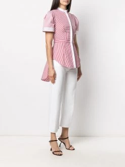 Alexander McQueen pinstripe-print short-sleeve top