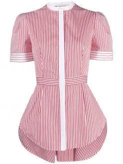 Alexander McQueen pinstripe-print short-sleeve top