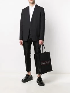 Alexander McQueen embroidered-logo tote bag