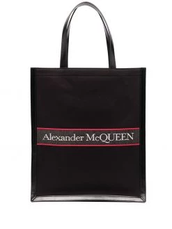 Alexander McQueen embroidered-logo tote bag