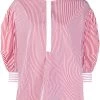 Alexander McQueen vertical-stripe collarless blouse