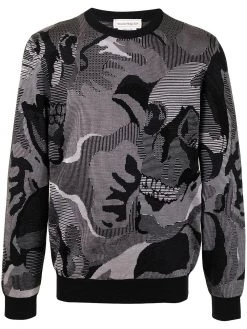 Alexander McQueen Skull camouflage jacquard sweatshirt
